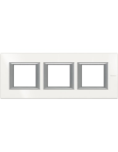 Placa embellecedora recta Axolute de color Blanco Axolute - 2 x 3 módulos - entreeje 71 - horizontal BTICINO HA4802M3HHD