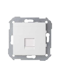 Placa de voz y datos plana con guardapolvo para 1 conector RJ45 AMP® blanco Simon 82 SIMON 82005-30