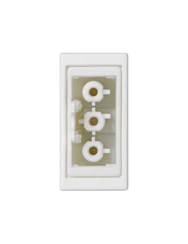 Conector de conexión rápida hembra de 3 polos con placa embellecedora de 1 elemento blanco Simon K45 CON_CON K121B/9