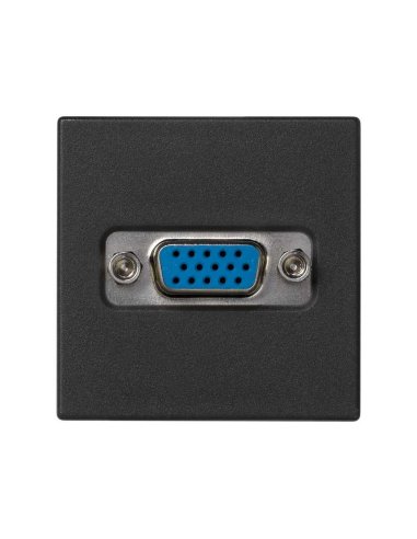 Conector VGA HD15 hembra con placa embellecedora grafito Simon K45 CON_CON K100B/14