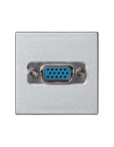 Conector VGA HD15 hembra con placa embellecedora aluminio Simon K45 CON_CON K100B/8