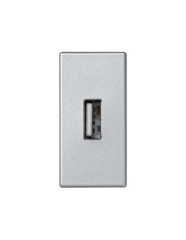 Conector USB 2.0 Tipo A hembra con placa embellecedora aluminio Simon K45 CON_CON K128B/8