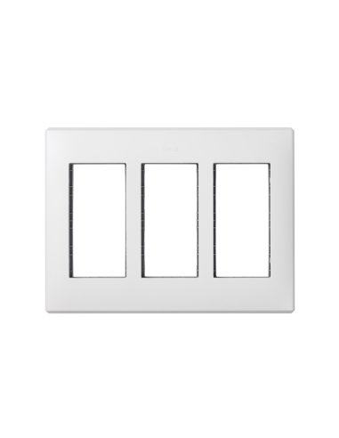 Marco para pared de empotrar y bastidores para 3 elementos dobles blanco Simon 500 Cima CON_CON 51010103-030