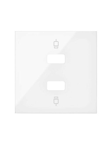 Tapa para 2 conectores USB blanco brillante Simon 100 SIMON 10001090-130