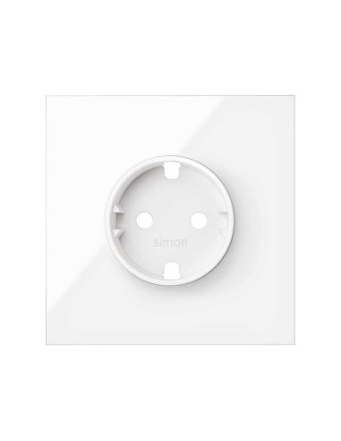 Kit front para 1 elemento con 1 base de enchufe schuko blanco brillante Simon 100 SIMON 10020105-130