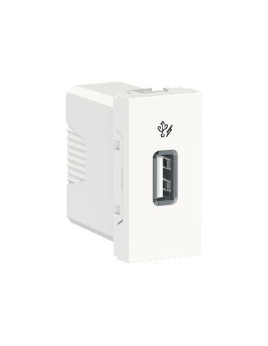 New Unica Cargador simple USB 1A 1 mod. Blanco Polar SCHNEIDER ELECTRIC NU342818