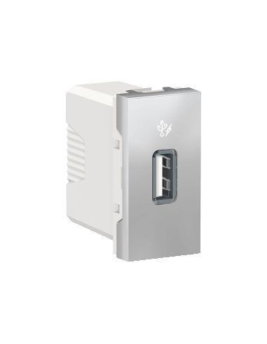 New Unica Cargador simple USB 1A 1 mod. Aluminio SCHNEIDER ELECTRIC NU342830