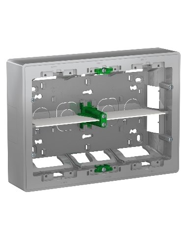 New Unica System - Caja superficie 2x8 módulos Aluminio SCHNEIDER ELECTRIC NU821830