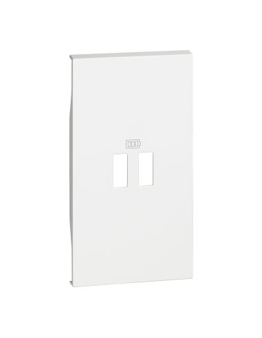 Frontal cargadores USB Living Now - Blanco - 2 módulos LEGRAND KW12C (EMBALAJE DE 5 UNIDADES)