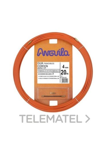 PASACABLES CORDÓN ACERO / POLIPROPILENO 4MM 20M NARANJA - A002770478 ESTIARE 60400020 (EMBALAJE DE 10 UNIDADES)