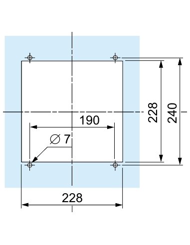 Roof outlet grille - cut-out 228x228mm - ext. dim 90x340x340mm - IP54 - A001136428 SCHNEIDER ELECTRIC NSYCAC228RMF