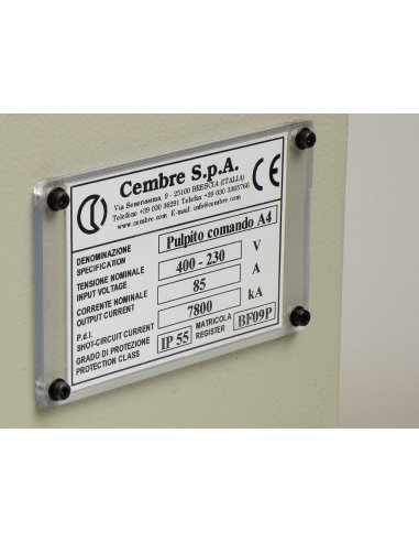 PLACA CUADRO MG-VRT-R 48413 92X118MM AMARILLO CEMBRE 48413 (EMBALAJE DE 50 UNIDADES)