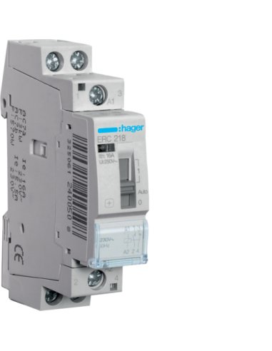 Relé mando 16A 1 NA+1 NC 230V - A000901678 HAGER ERC218