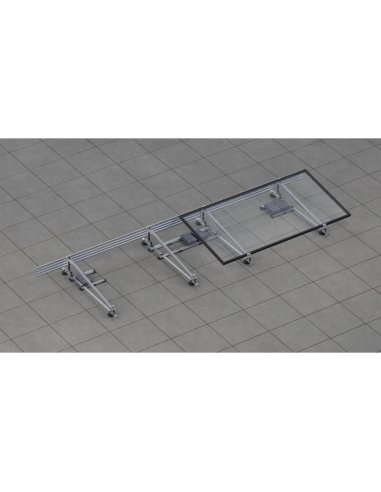 Kit soporte inclinado lastrado 29.1H-A-15 para cubierta plana horizontal doble fijación en aluminio  SUNFER 13813