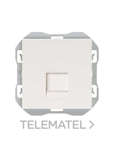 Tapa de voz y datos plana con guardapolvo para 1 conector RJ45 blanco mate Simon 270 - A006759520 SIMON 20000087-190