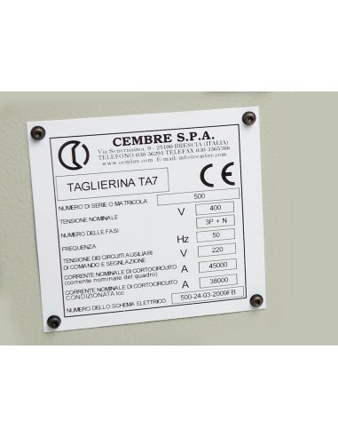 PLACA CUADRO MG-VRT-RH 48915 75X120MM BLANCO CEMBRE 48915 (EMBALAJE DE 50 UNIDADES)