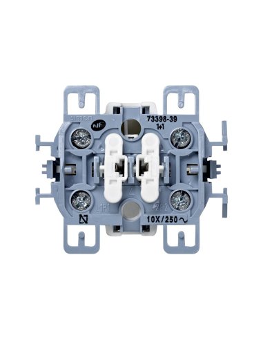 Grupo de 2 interruptores 10 AX 250V~ con sistema de embornamiento a tornillo Simon 73 - A000038796 SIMON 73398-39