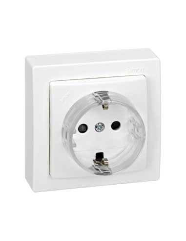 Base de enchufe schuko monobloc 16 A 250V~ con dispositivo seguridad y embornamiento a  - A000038801 SIMON 73432-50