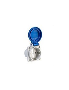 BASE EMPOTRAR TIPO SCHUKO IP54 2P+T 250V 16A AZUL BORNE CON TORNILLOS - CONTACTO LATERA - A000188772 IDE 00452