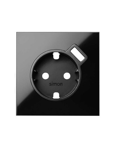 Tapa para la base de enchufe schuko con cargador USB integrado negro brillante Simon 10 - A001582232 SIMON 10000049-138