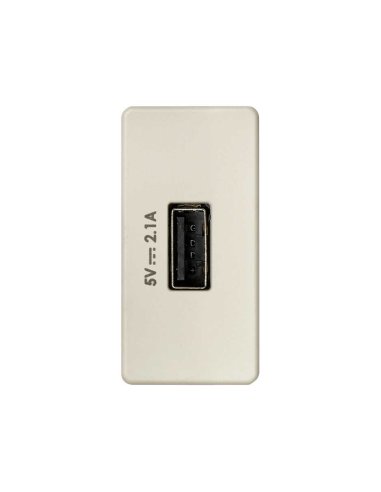 Cargador USB 5V/DC 2.1A tipo A hembra marfil Simon 27 Play - A001582290 SIMON 2701097-031