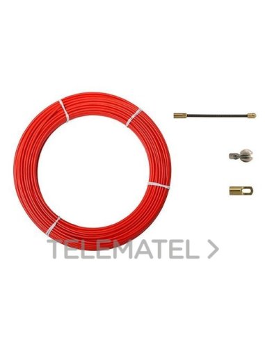 PASACABLES FLEJE ACERO / POLIPROPILENO 6MM 30M ROJO - A002770329 ESTIARE 20600030