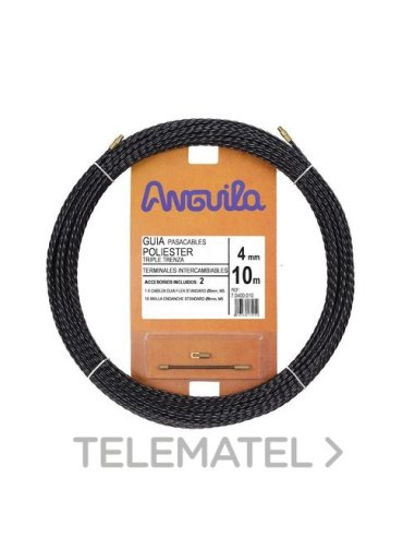 PASACABLES POLIÉSTER TRIPLE TRENZA DIÁMETRO 4MM 10M NEGRO - A002770767 ESTIARE 70400010 (EMBALAJE DE 5 UNIDADES)