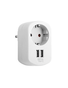 ADAPTADOR COMBI 1 TOMA 16A 250V Y 2 PUERTOS USB 3