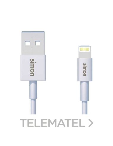 CABLE LIGHTNING - USB A BLANCO 1M SIMON - A003870733 SIMON MU100101