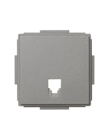 Placa para tomas telefónicas con conectores RJ11 y RJ12 gris esmeril Simon 27 Scudo - A000037076 SIMON 2705062-063