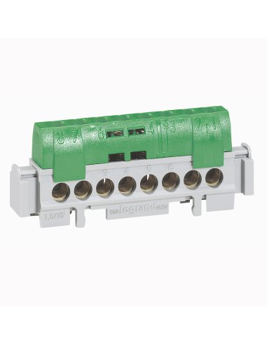 Borna de repartición IP 2X - tierra - 2 conexiónes de 6 a 25mm² - verde - Longitud 276m - A000127756 LEGRAND 004838