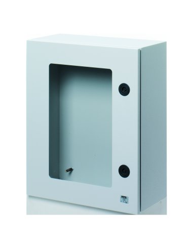 CUADRO EN METAL PORTA PUERTA VENTANA DE CRISTAL TEMPLADO Y CERRADURA 515X650X250 - IP55 - A000171583 GEWISS GW46235