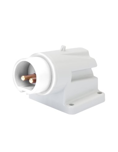 CLAVIJA FIJA DE PARED A 90° - IP44 - 3P 32A 40-50V 50-60HZ - BLANCO - 12H - CONEXIONADO - A000173025 GEWISS GW60476