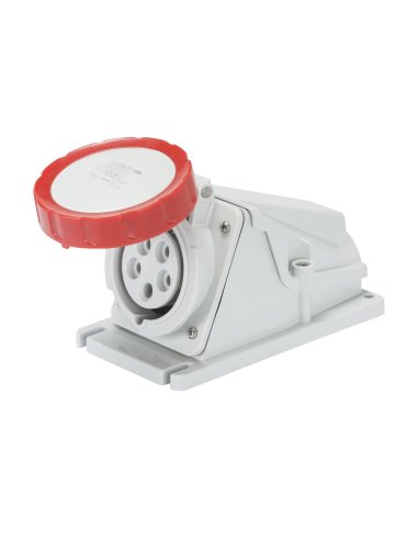 BASE FIJA DE PARED A 90° - IP67 - 3P+T 32A 380-440V 50/60HZ - ROJO - 3H - CONEXIONADO D - A000173433 GEWISS GW62557