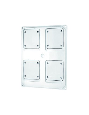 QMC16/63/63X - PANEL TROQUELADO - 4 TOMAS EMPOTRAR 16/32A - BLANCO - A000174277 GEWISS GW68748W