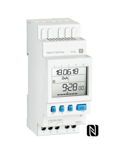 Interruptor horario digital modular semanal 2 canales. Programable por NFC - A000183488 DINUY IH TER MC2