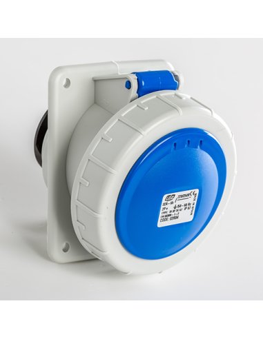 BASE EMPOTRAR INCLINADA IP66-IP67 2P+T 200/250V 32A 6H - A000188931 IDE 02804 (EMBALAJE DE 6 UNIDADES)