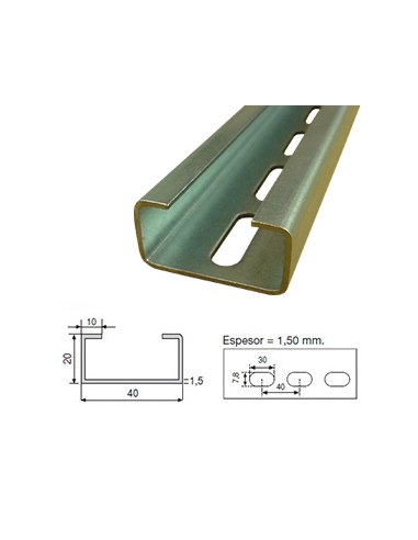 PERFIL C 4020 PERFORADO BICROMATADO 8435168820610 - A000473565 GAESTOPAS C-4020A (EMBALAJE DE 2 UNIDADES)