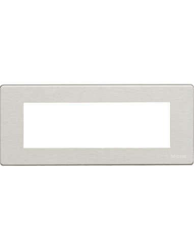 Placa embellecedora Magic de color aluminio natural de 6 módulos - A000614004 BTICINO 506L/6/AL