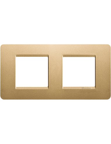 Placa embellecedora Màtix de color Oro - 2 x 2 módulos - A000614231 BTICINO AM4802/2GL