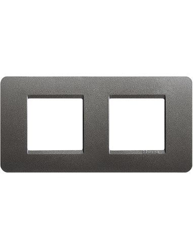 Placa embellecedora Màtix de color Acero - 2 x 2 módulos - A000614232 BTICINO AM4802/2IR