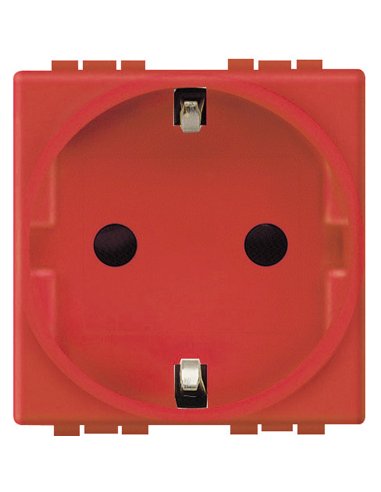 Base 2P+T Livinglight - 16A/230V - conexión por tornillos - Rojo - 2 módulos - A000615513 BTICINO L4141R