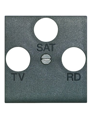 Frontal TV-R-SAT universal Livinglight - Antracita - 2 módulos - A000615527 BTICINO L4207