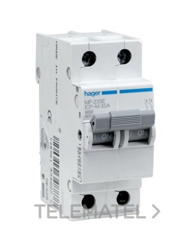 Interruptor magnético bipolar 15A curva ICP-M - A000630465 HAGER MP215E