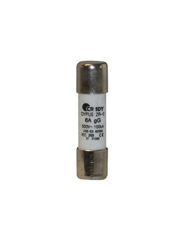 FUSIBLE CILÍNDRICO DYFUS ZR-0 DE 8A GC - A000652830 TEMPER 0112946 (EMBALAJE DE 10 UNIDADES)