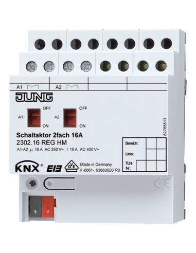 Actuador de conmutación KNX 2 fases - A000656669 JUNG 2302.16REGHM