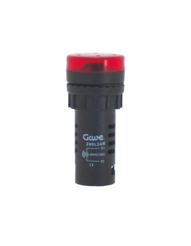 ZUMBADOR D.22MM LUMINOSO INTERMITENTE ROJO 24V Z60L24R - A000715886 GAVE 003Z60L24R (EMBALAJE DE 10 UNIDADES)