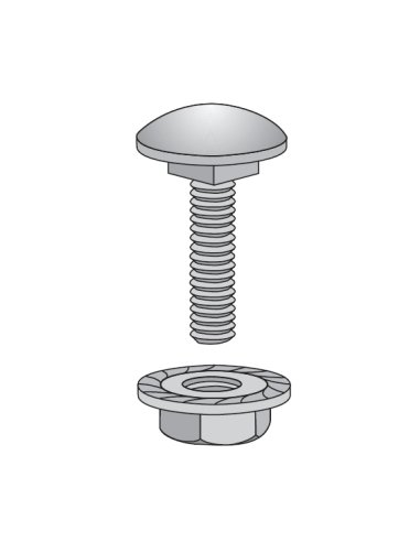 KIT TORNILLO M6X12 mm + TUERCA-ARANDELA DENTADA CINCADO Z3 - A000726194 INTERFLEX TCA612Z3 (EMBALAJE DE 100 UNIDADES)