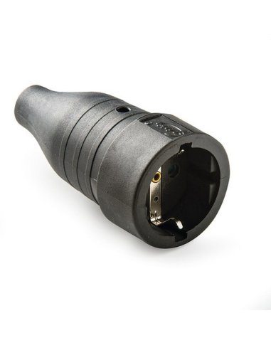 Toma de corriente en goma con TT lateral 16A/250V IP44 en negro - A000823369 FAMATEL 257