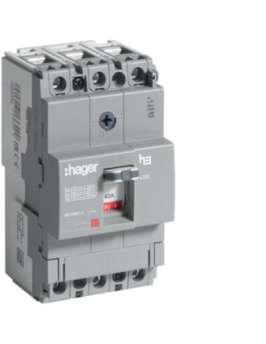 Interruptor automático X160 3P3D 18kA 40A TM fijo - A000830736 HAGER HDA040L